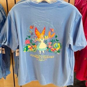 Disney Park 2026 Epcot Flower Garden Alice In Wonderland Cropped T-Shirt XL